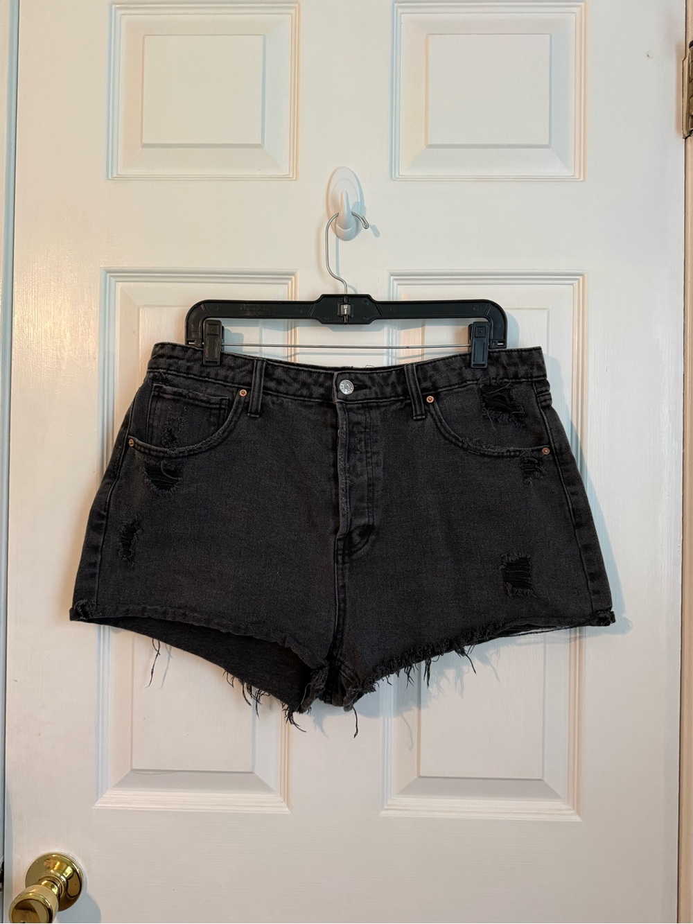 Black Jean High Waisted Shorts